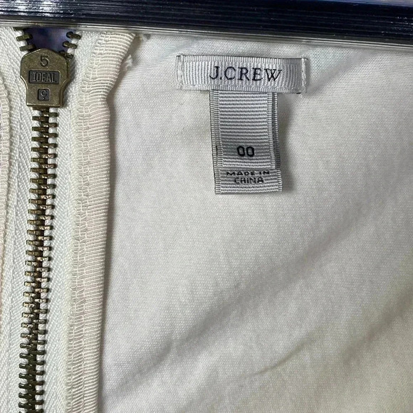 J. Crew Dress Midi Two-Tone Women’s Size 00 White Navy Blue Sleeveless - Picture 4 of 8